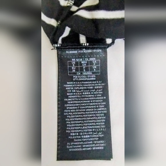 Guess Black & White silver metallic Tank Top high low style size S crew neck - Picture 6 of 9